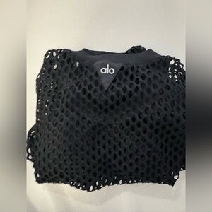 ALO Yoga Black Mesh Top